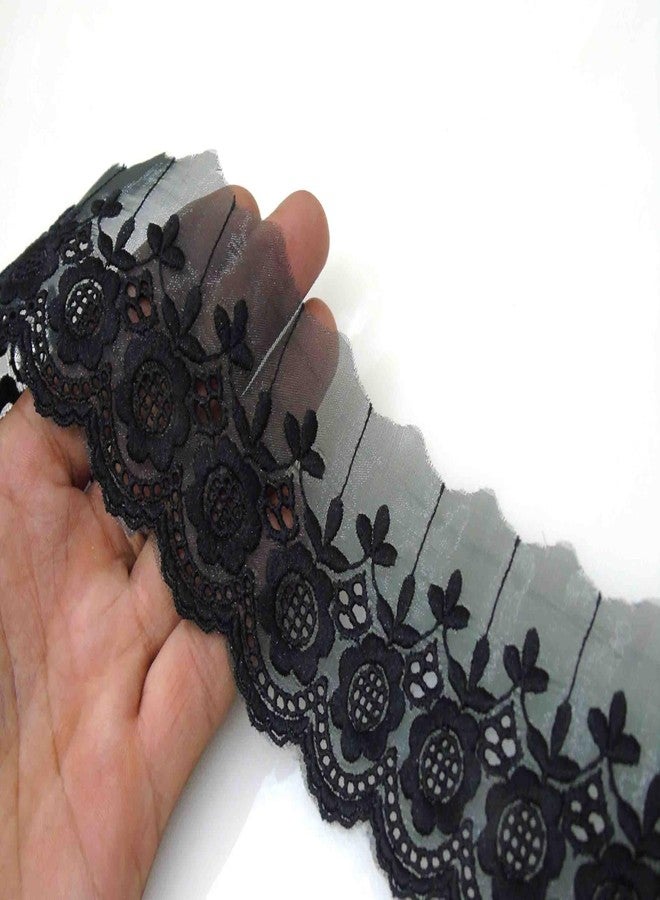 Strala Black Color Laces for Dresses, Sarees, Lehenga, Suits, Bags, Decorations, Borders, Crafts and Home Décor,Blouse (3 mtr) Design-838 - Image 1